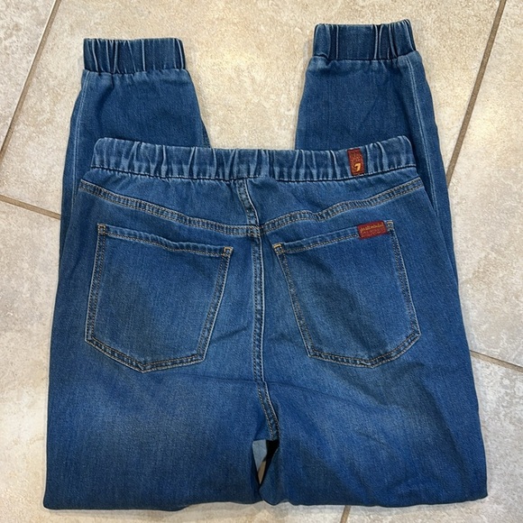 7 For All Mankind High Waist Jogger Jeans 27 Goldie Knit Denim - Picture 9 of 10